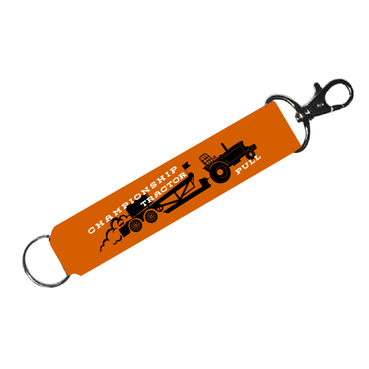 Tractor Pull Neoprene Wristband Key Ring and Clip