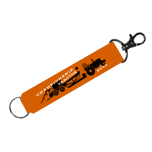 Tractor Pull Neoprene Wristband Key Ring and Clip
