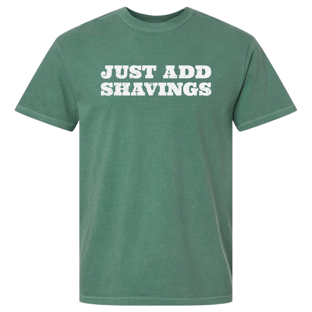 Just Add Green Shavings T-shirt, front