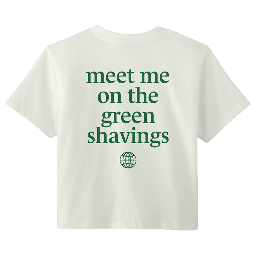 Women's Boxy Green Shavings T-Shirt, back